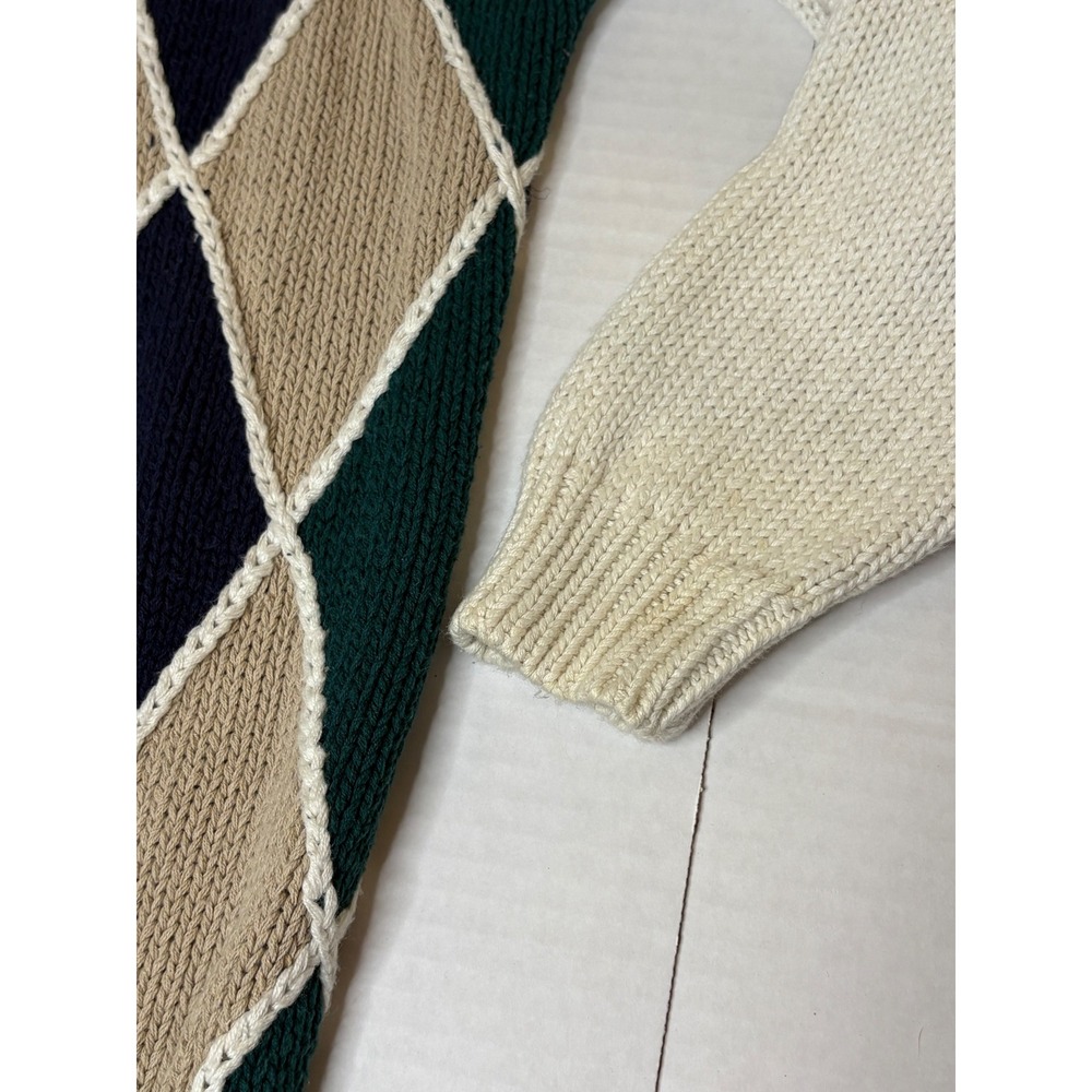 Westport Ltd Vintage Argyle Knit Cardigan Sweater Oversized Cottagecore - Picture 5 of 8